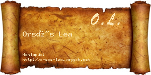 Orsós Lea névjegykártya