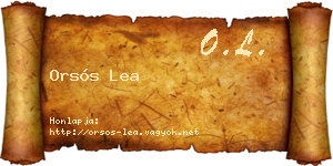 Orsós Lea névjegykártya